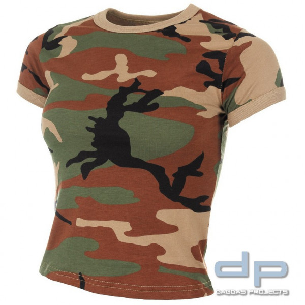 US T-Shirt, Damen, woodland Größe XXL