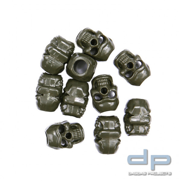 Tactical cord stopper skull set 10 stck. in Oliv