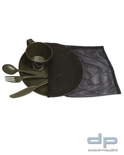 CAMP SET (TELLER,TASSE,BESTECK) KST.OLIV